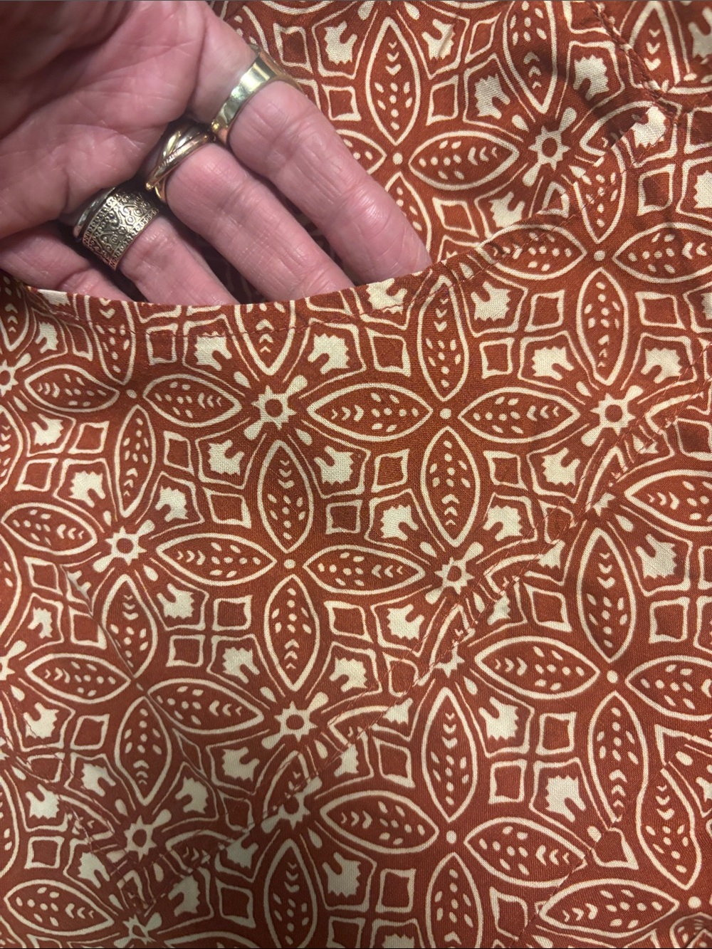 Patrons of Peace Rust Red Patterned Wide-Leg Pants - Picture 4 of 4